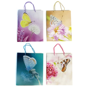 Butterfly Gift Bag, 13x10in, 3 Asst