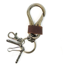 Load image into Gallery viewer, Metal with Leather Band Keychain, 2 Asst
