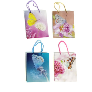 Butterfly Gift Bag, Small, 4 Asst