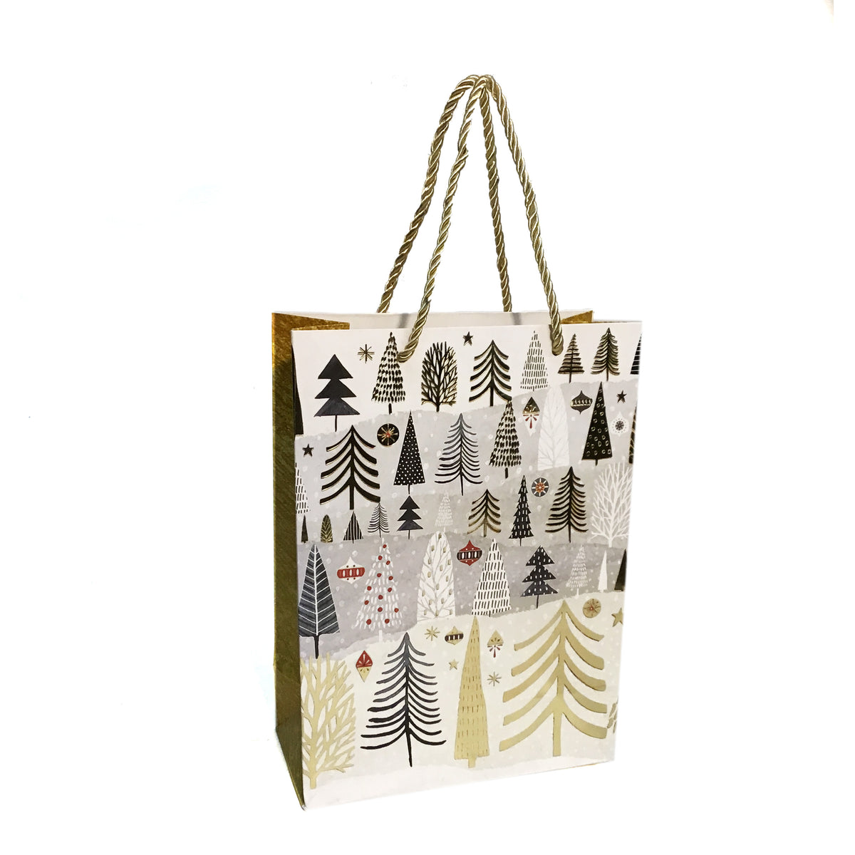 Christmas Trees Gift Bag, Small, 4 Asst