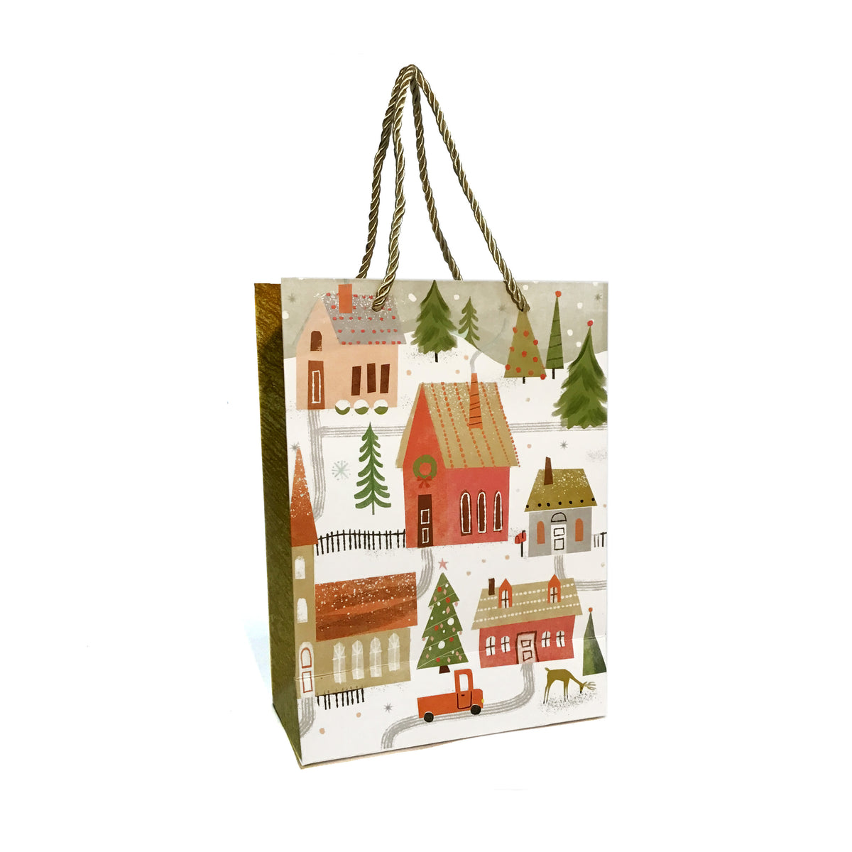 Christmas Trees Gift Bag, Small, 4 Asst