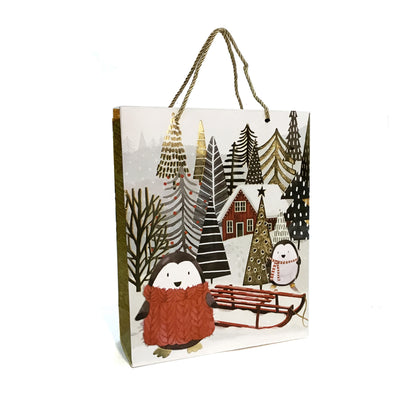 Christmas Trees Gift Bag, Small, 4 Asst