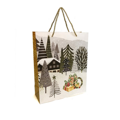 Christmas Trees Gift Bag, Small, 4 Asst