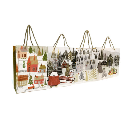 Christmas Trees Gift Bag, Small, 4 Asst