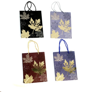 Leaves Gift Bag, Small, 4 Asst