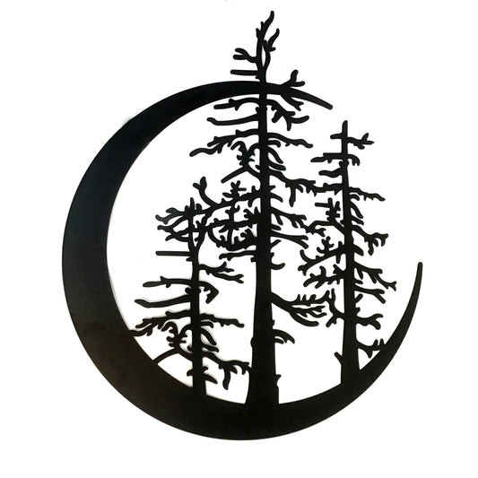 Trees in Moon Metal Wall Art, 24in