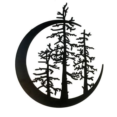 Trees in Moon Metal Wall Art, 24in