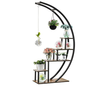 5 Tier Half Moon Metal Plant Stand