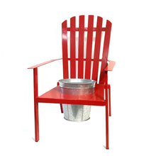 Load image into Gallery viewer, 8in Zinc Pot with Red Muskoka Chair
