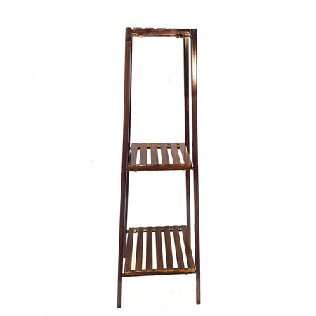 Metal Plant Stand with Faux Wood Finish, Medium