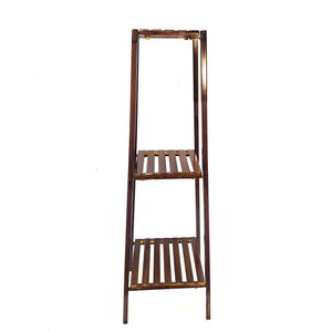 Metal Plant Stand with Faux Wood Finish, Small