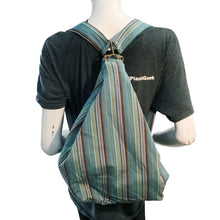 Load image into Gallery viewer, Patterned Backpack, Thin Rainbow Stripes
