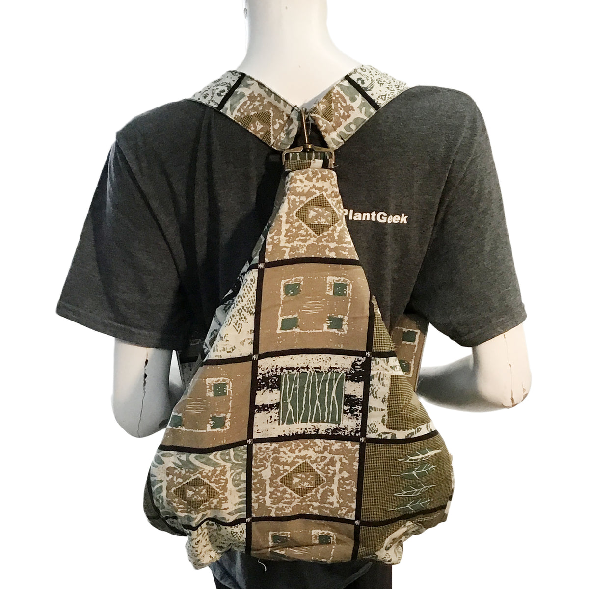 Patterned Backpack, Brown/White/Green