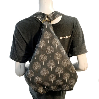 Patterned Backpack, Gray w/White Trees