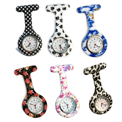 Silicone Nurse Watch, Patterned, 6 Asst