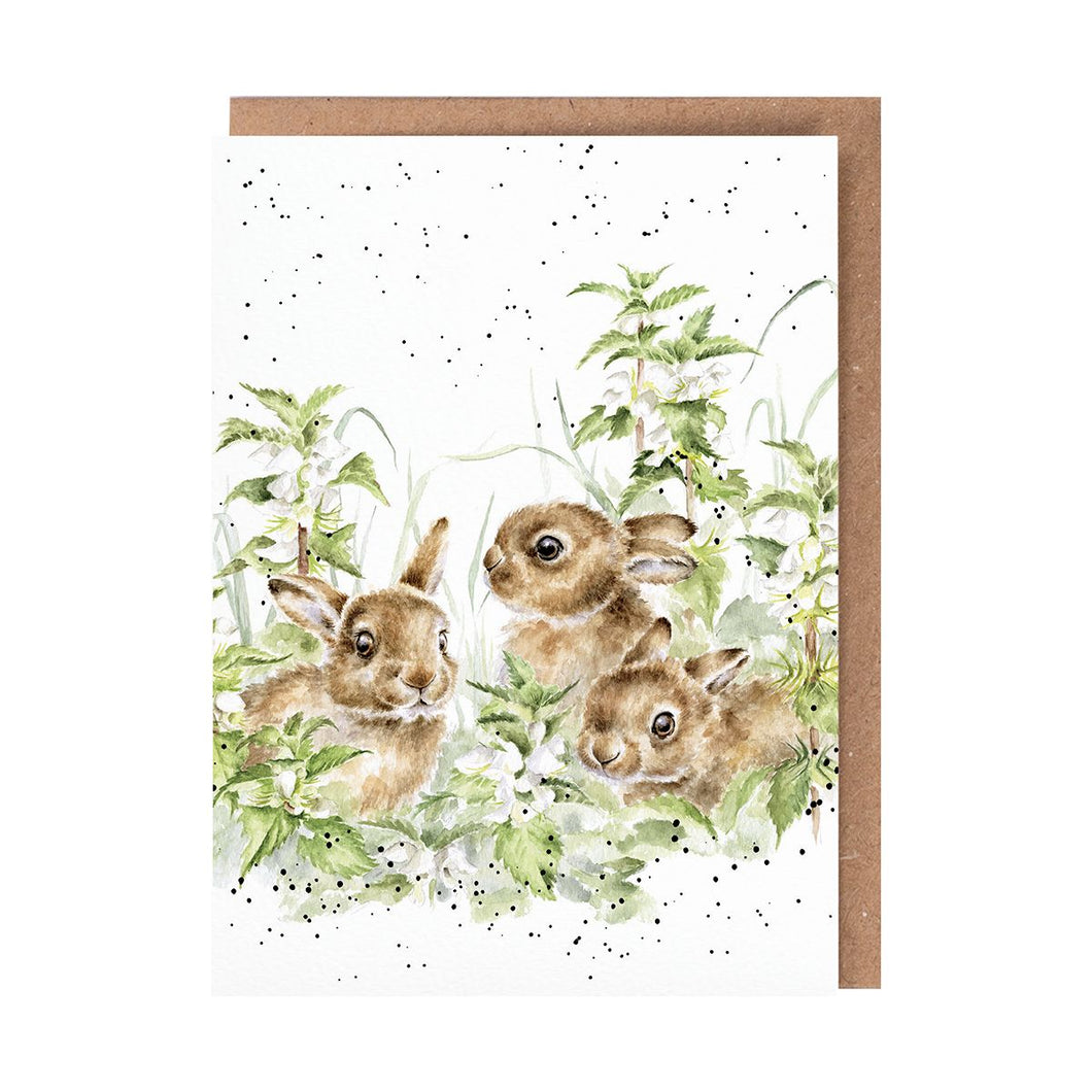 Spring Hares Greeting Card