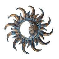 Bronze Metal Sun/Moon Face Wall Art