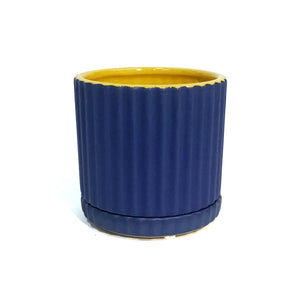 Pot, 5In, Caris, Blue/Yellow