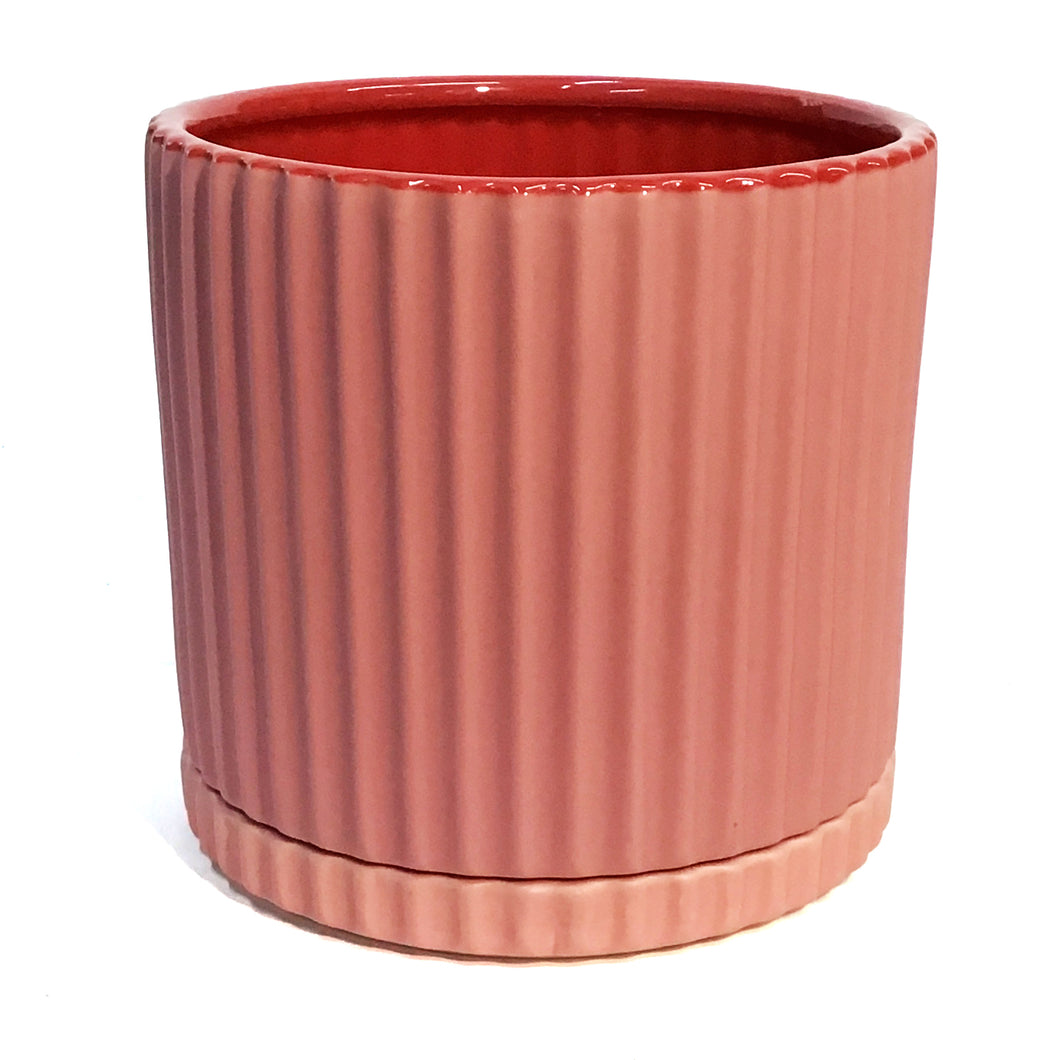 Pot, 9In, Caris, Pink/Red