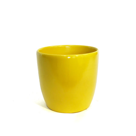 Pot, 4in, Ceramic, Dolomite, Yellow