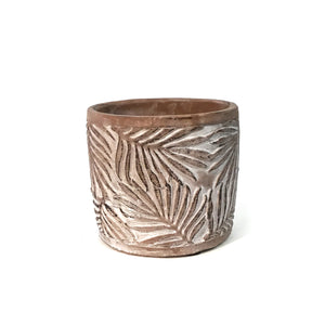 Pot, 4.5in, Brown, Textured Foliage