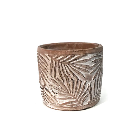 Pot, 4.5in, Brown, Textured Foliage