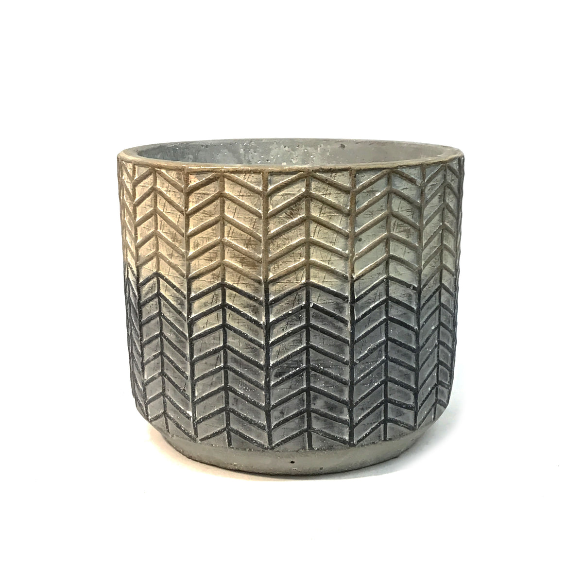 Pot, 6.5in, Cement, Chevron