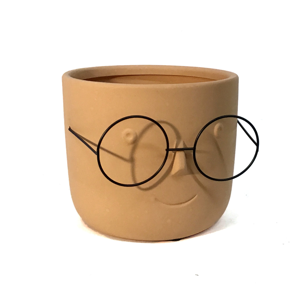 Pot, 6in, Glasses, Yellow