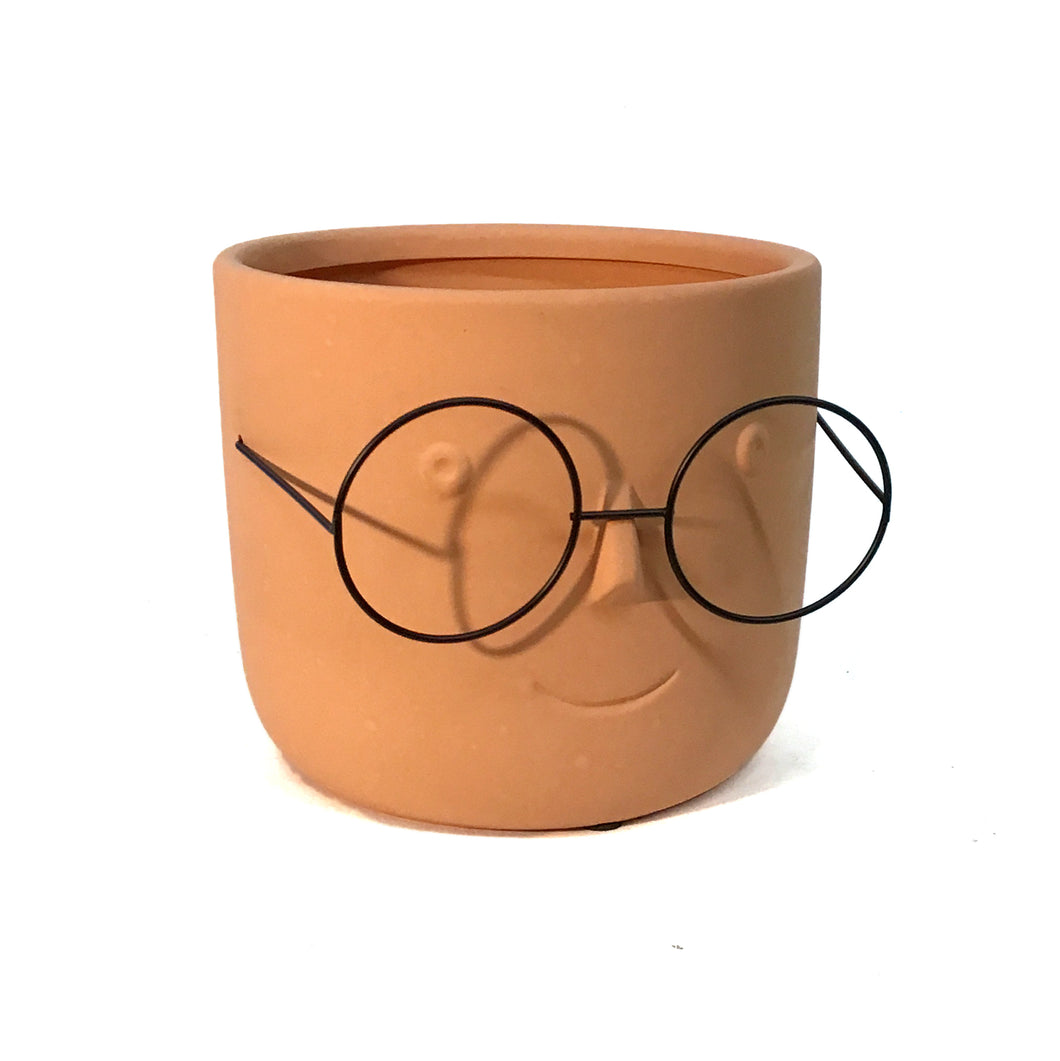 Pot, 6in, Glasses, Orange