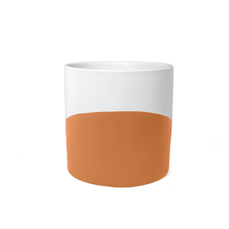 Pot, 4in, White & Orange