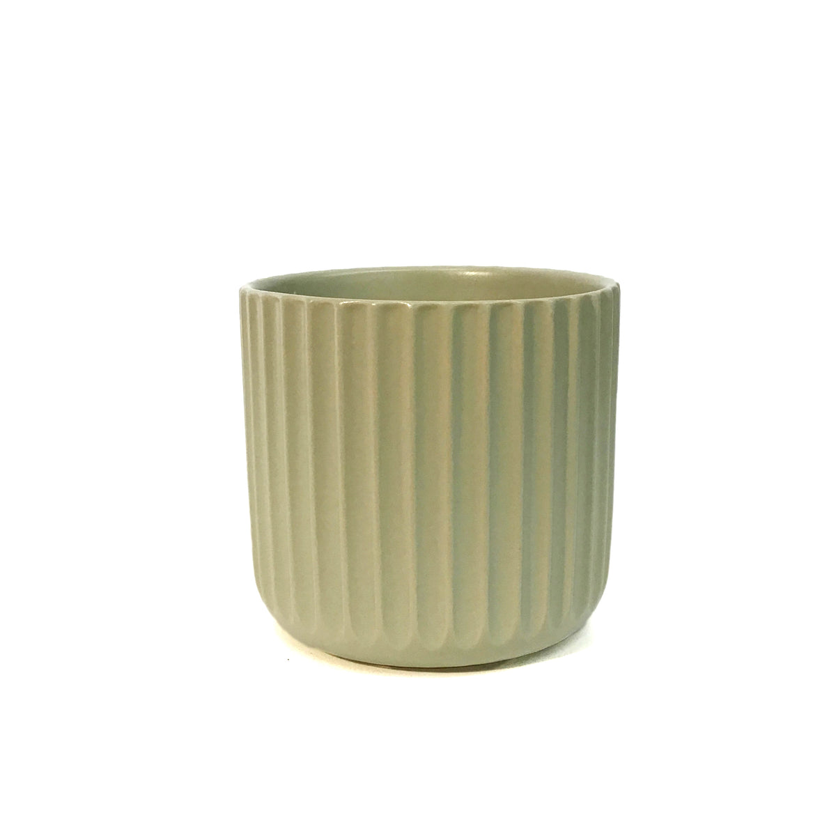 Pot, 4.5in, Green, Ridged