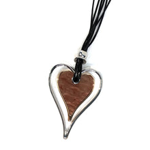 Load image into Gallery viewer, Necklace, Heart Pendant, Coffee
