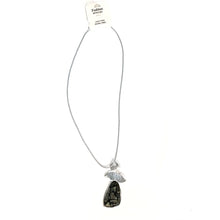 Load image into Gallery viewer, Necklace, 3-tier Pendant, Silver/Black
