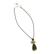 Load image into Gallery viewer, Necklace, 3-tier Pendant, Gold/Green
