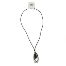 Load image into Gallery viewer, Necklace, Oval Pendant, Black Cord
