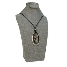 Load image into Gallery viewer, Necklace, Oval Pendant, Black Cord
