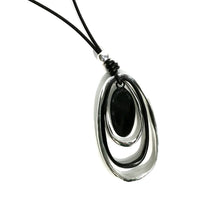 Load image into Gallery viewer, Necklace, Oval Pendant, Black Cord
