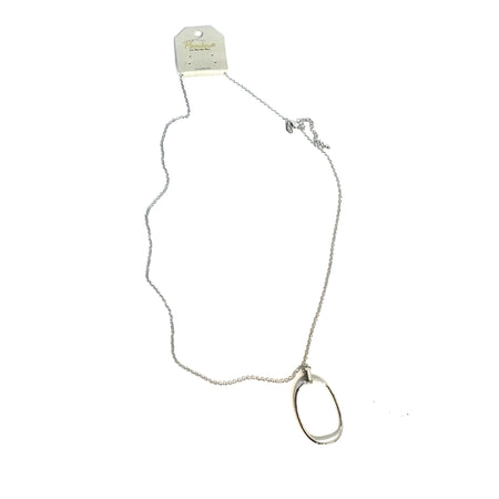 Andie Long Oval Pendant on Linked Chain, Silver