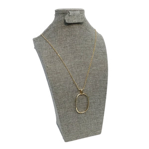 Andie Long Oval Pendant on Linked Chain, Gold