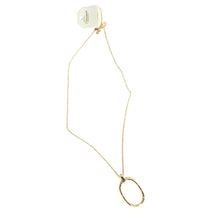 Load image into Gallery viewer, Andie Long Oval Pendant on Linked Chain, Gold
