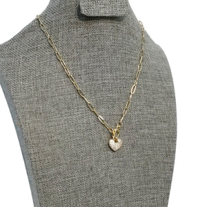 Necklace, Heart Toggle, Gold