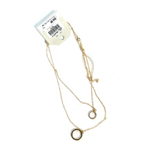 Load image into Gallery viewer, Necklace, 2pc Crystal Circle, Gold
