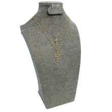 Load image into Gallery viewer, Necklace, 2pc Cross, Gold
