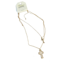 Load image into Gallery viewer, Necklace, 2pc Cross, Gold
