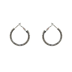 Dana Rhinestone Hoop, 20mm, Silver