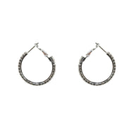 Dana Rhinestone Hoop, 20mm, Silver