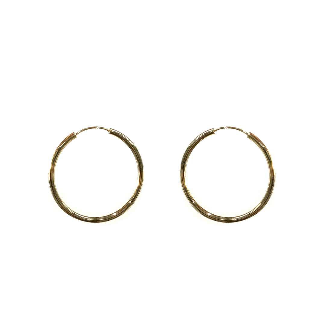 Dina, 40mm Hoop Earrings, 14k Gold Dipped