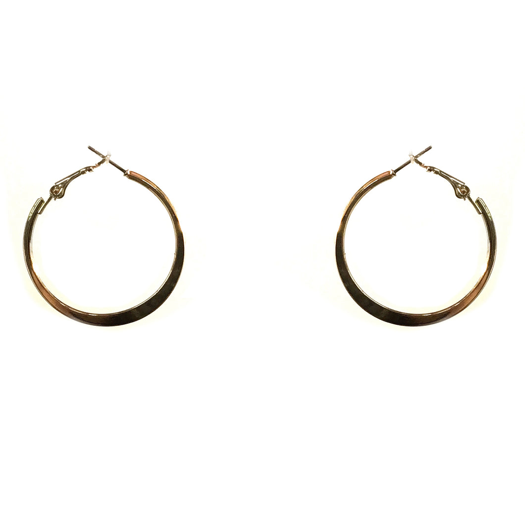 Dana Steel Hoop Earrings, 40mm, Gold