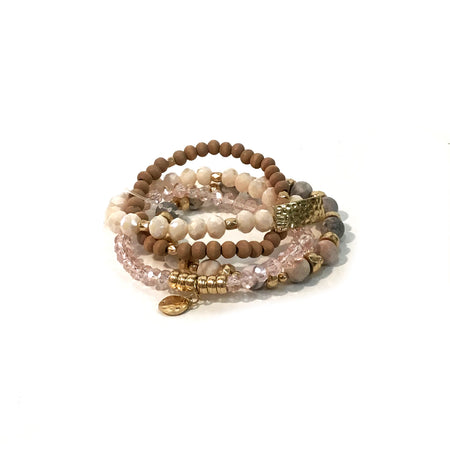 Gina, 4S, Bracelet w/ Disc, Blush