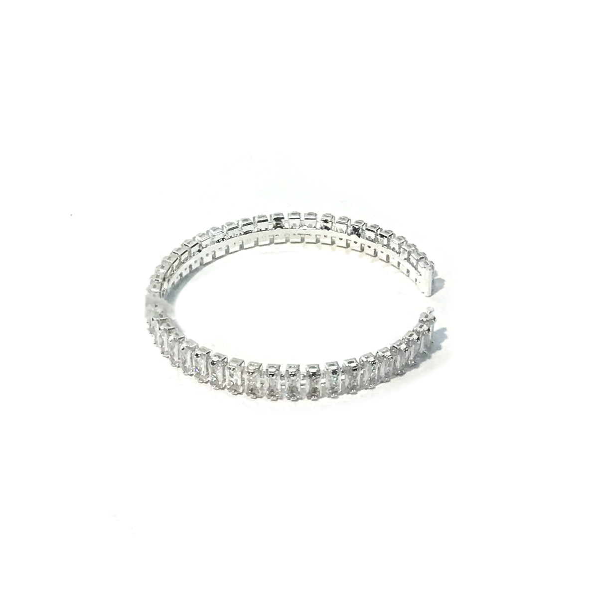 Mimosa 1 Strand Baguette Wire Bracelet, Silver